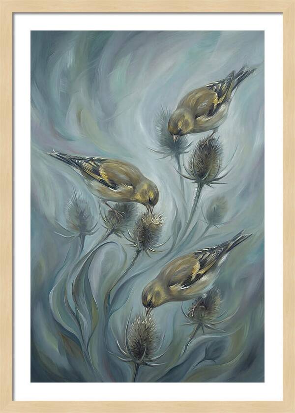 Goldfinch Charm Feeding On Teasel