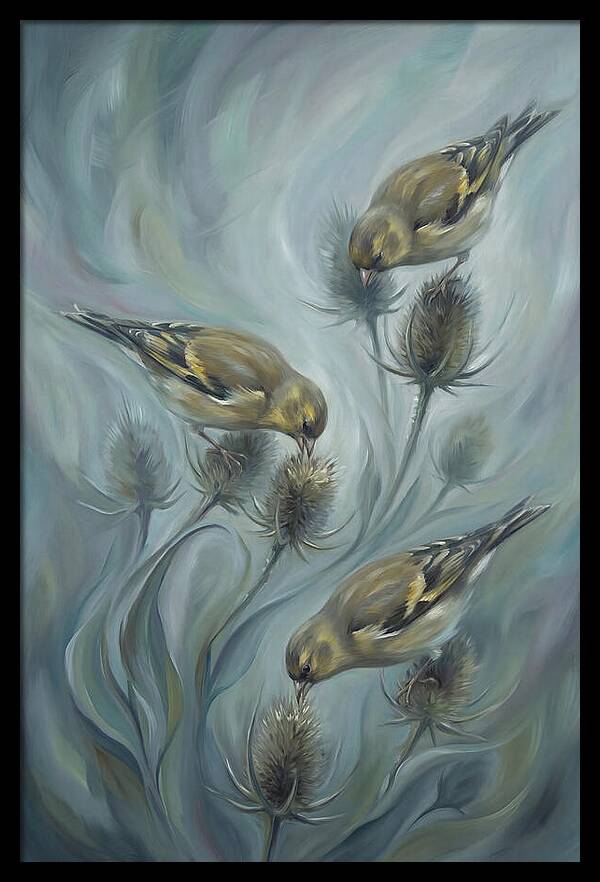 Goldfinch Charm Feeding On Teasel