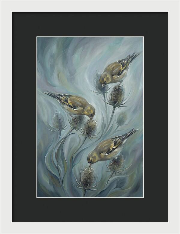 Goldfinch Charm Feeding On Teasel