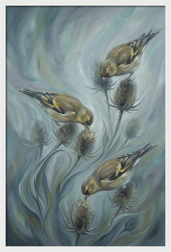 Goldfinch Charm Feeding On Teasel