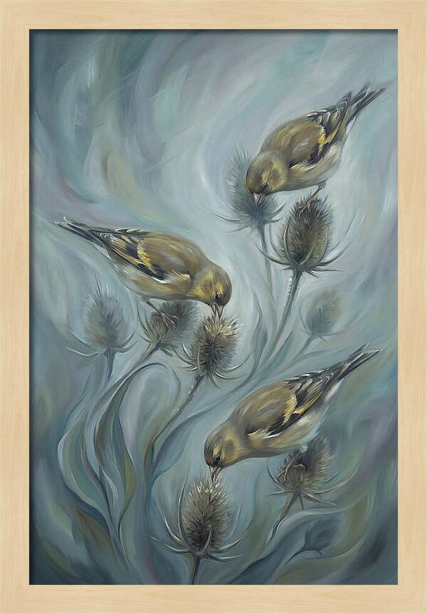 Goldfinch Charm Feeding On Teasel