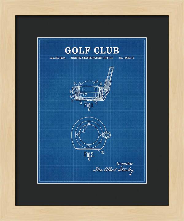 Golf Club Blueprint Patent Us1960110a
