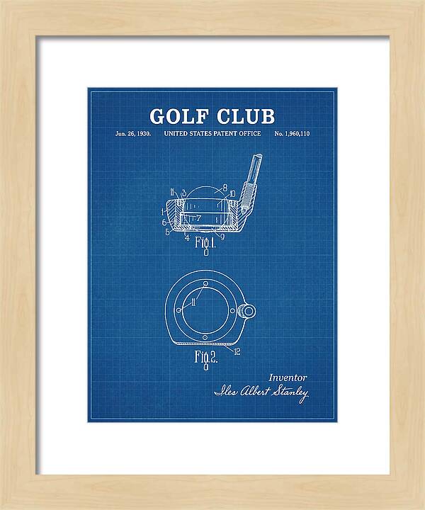 Golf Club Blueprint Patent Us1960110a