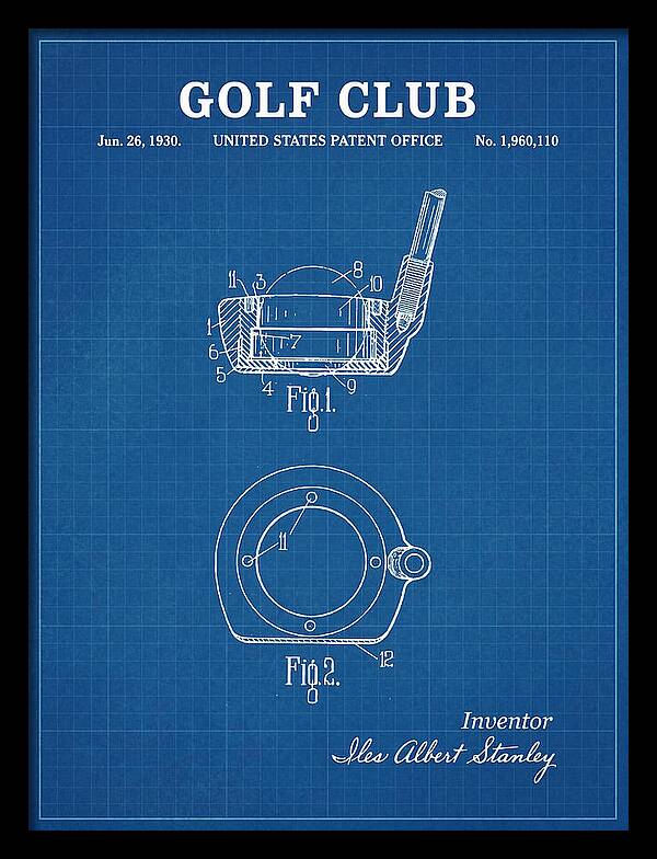 Golf Club Blueprint Patent Us1960110a