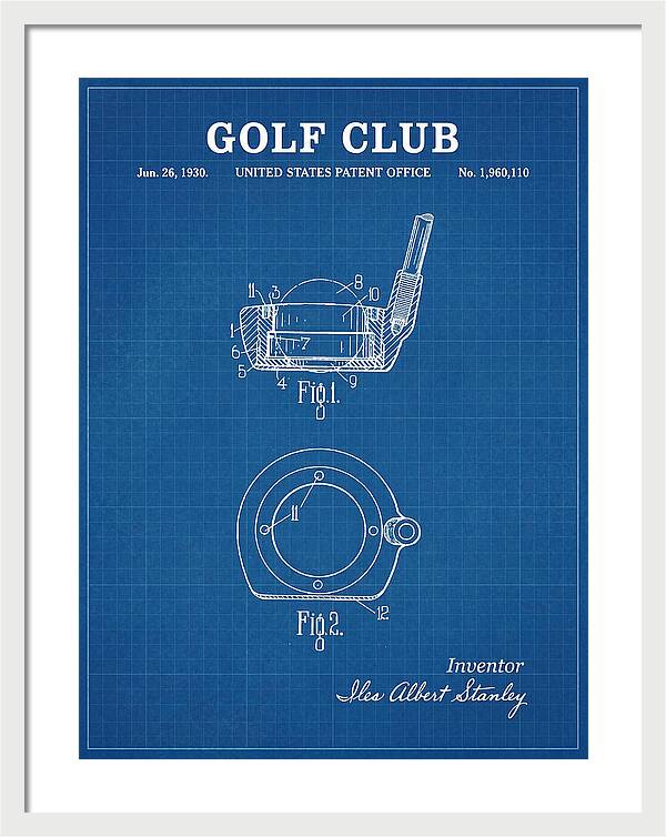 Golf Club Blueprint Patent Us1960110a