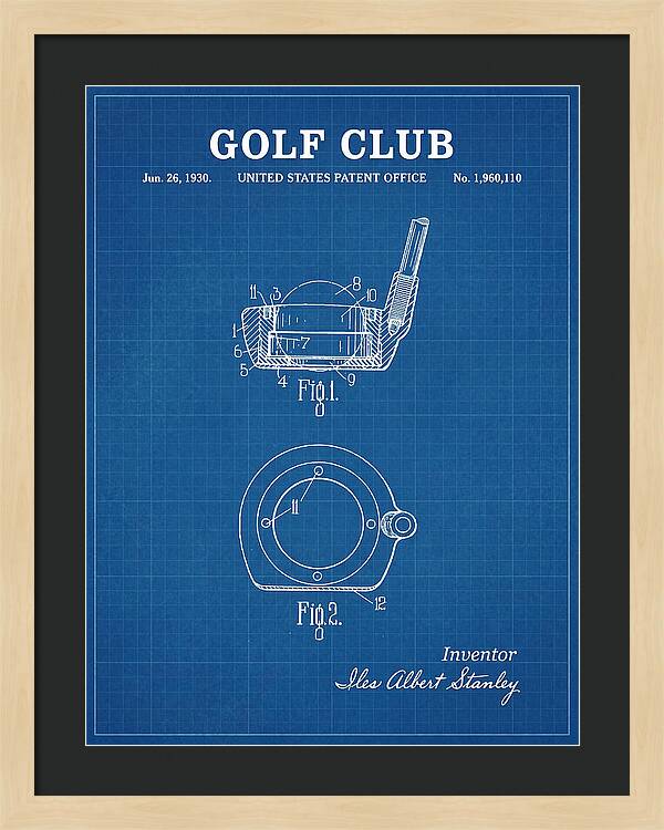 Golf Club Blueprint Patent Us1960110a