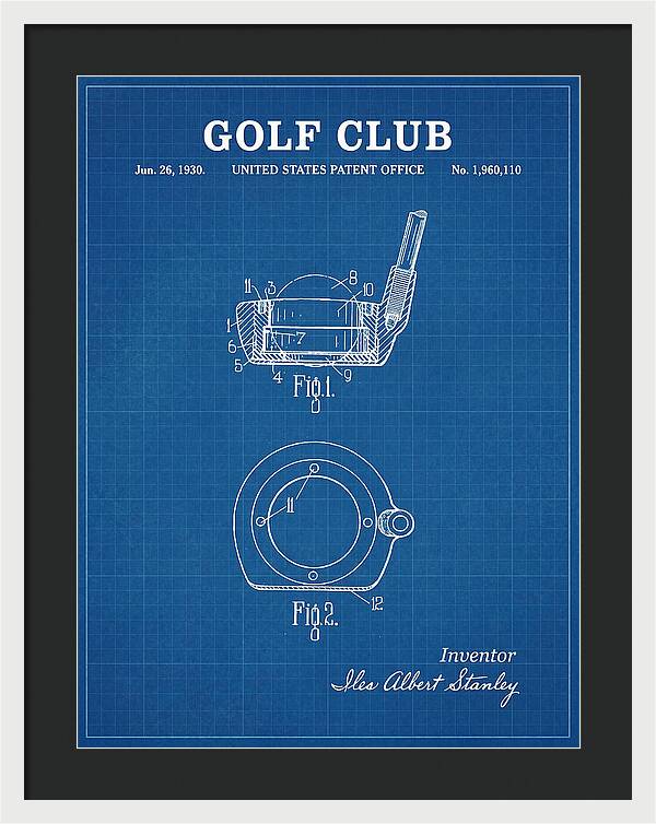 Golf Club Blueprint Patent Us1960110a