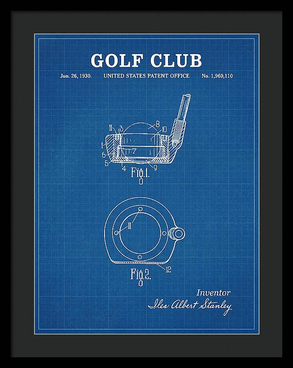 Golf Club Blueprint Patent Us1960110a