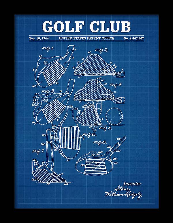 Golf Club Blueprint Patent Us2447967a