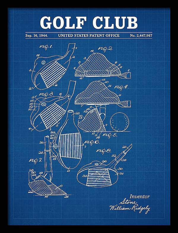 Golf Club Blueprint Patent Us2447967a