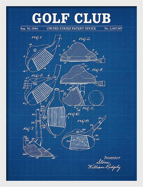 Golf Club Blueprint Patent Us2447967a