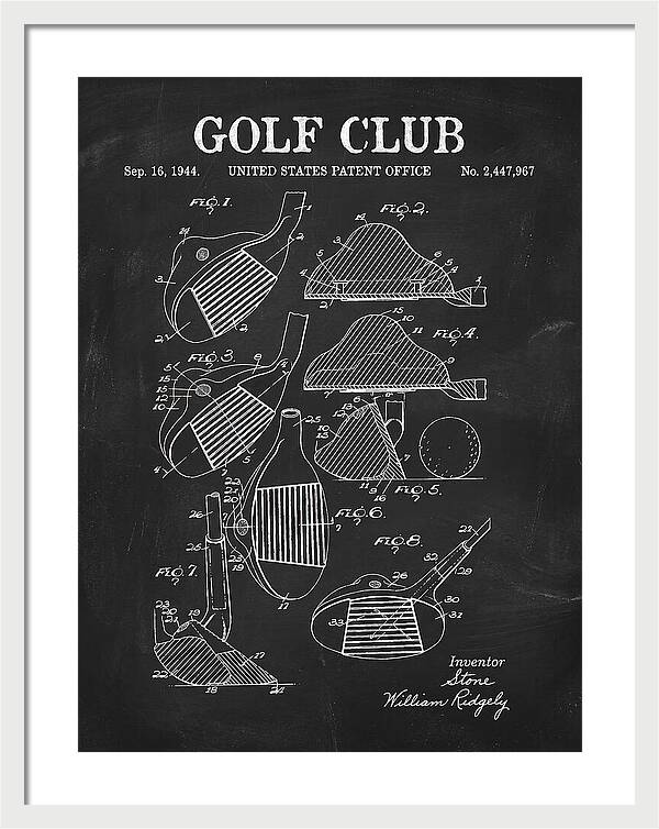 Golf Club Chalkboard Patent Us2447967a