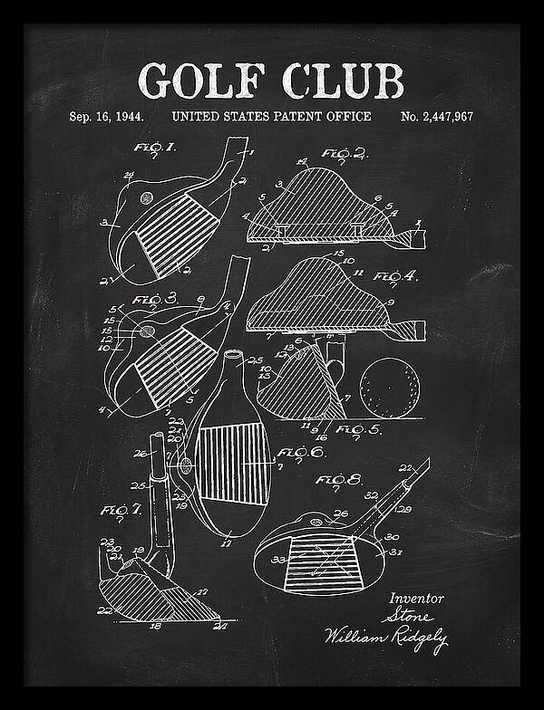 Golf Club Chalkboard Patent Us2447967a