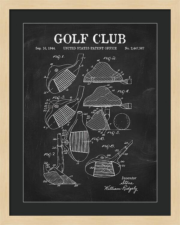 Golf Club Chalkboard Patent Us2447967a