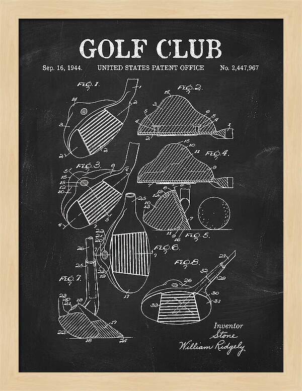 Golf Club Chalkboard Patent Us2447967a