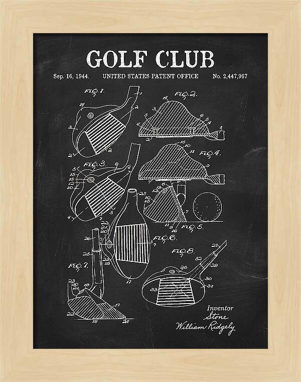 Golf Club Chalkboard Patent Us2447967a