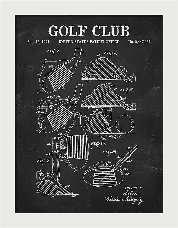 Golf Club Chalkboard Patent Us2447967a