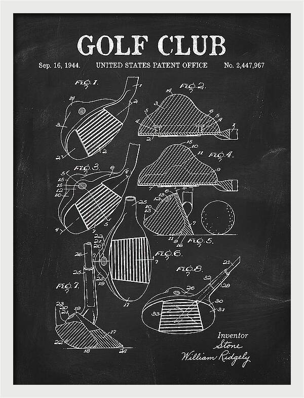 Golf Club Chalkboard Patent Us2447967a