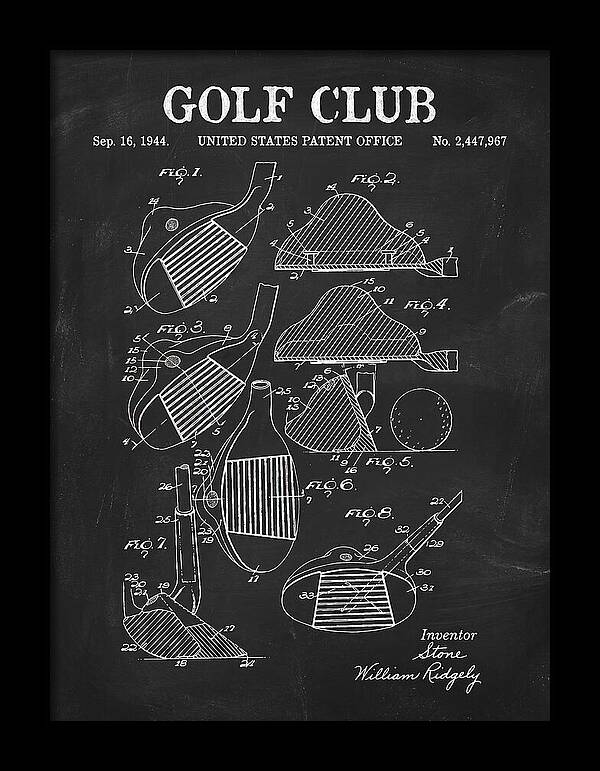 Golf Club Chalkboard Patent Us2447967a