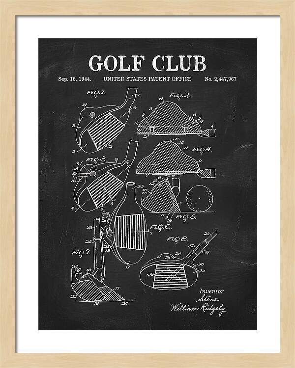 Golf Club Chalkboard Patent Us2447967a