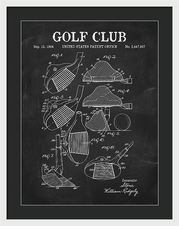 Golf Club Chalkboard Patent Us2447967a
