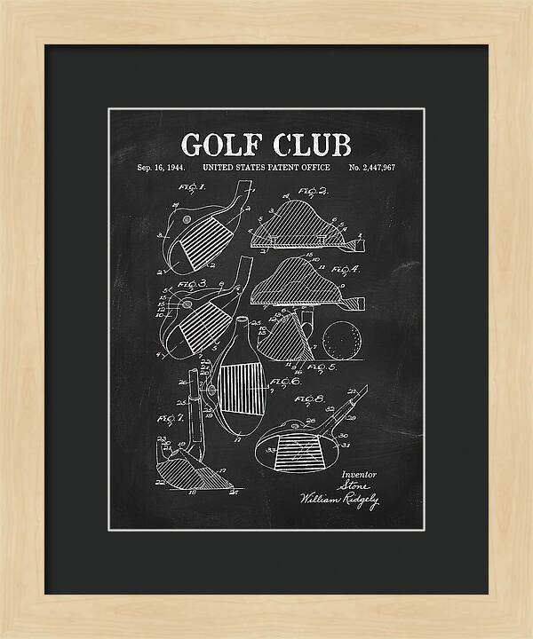 Golf Club Chalkboard Patent Us2447967a