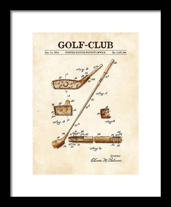 Golf Club Watercolor Patent Us1167106a