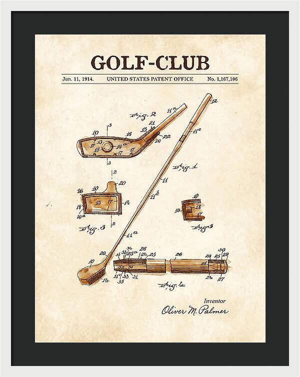 Golf Club Watercolor Patent Us1167106a