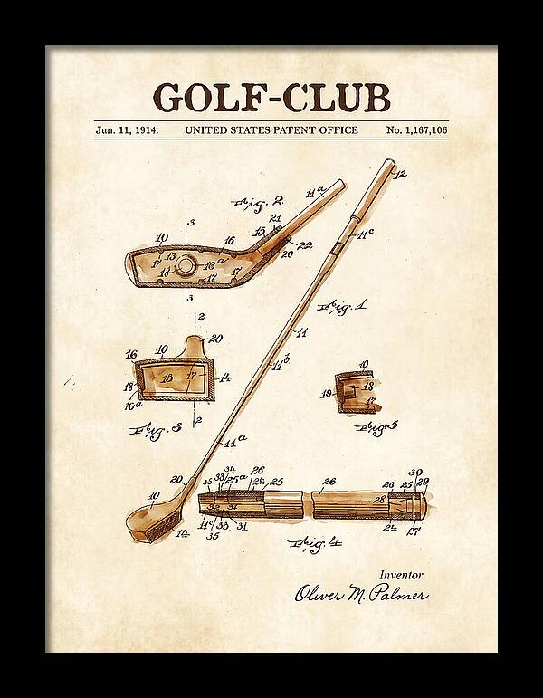 Golf Club Watercolor Patent Us1167106a