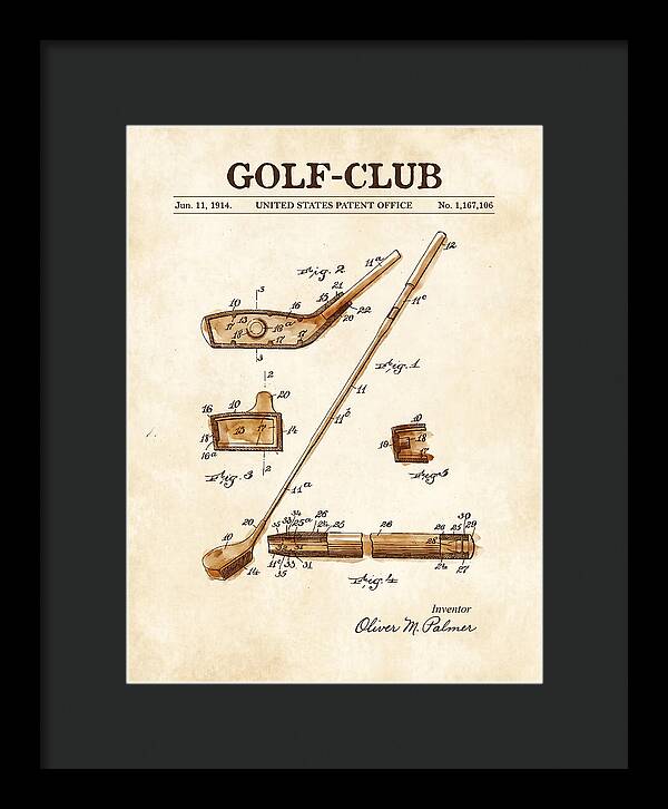 Golf Club Watercolor Patent Us1167106a