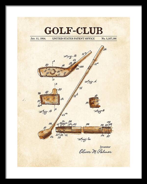 Golf Club Watercolor Patent Us1167106a