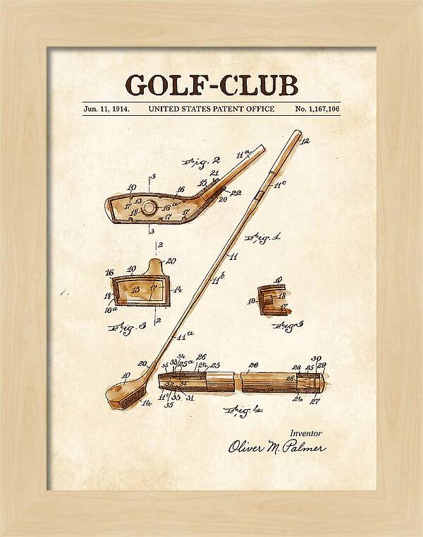 Golf Club Watercolor Patent Us1167106a