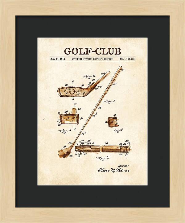 Golf Club Watercolor Patent Us1167106a