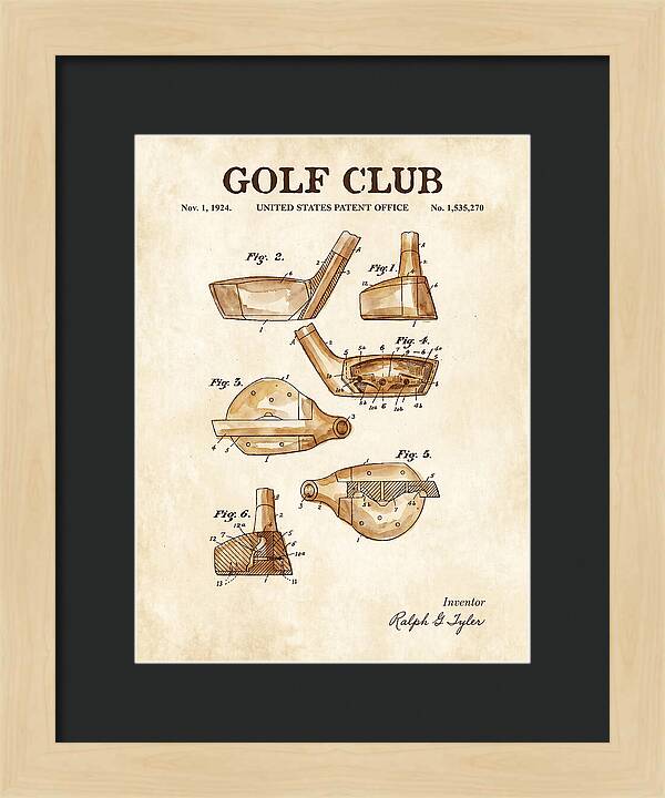 Golf Club Watercolor Patent Us1535270a