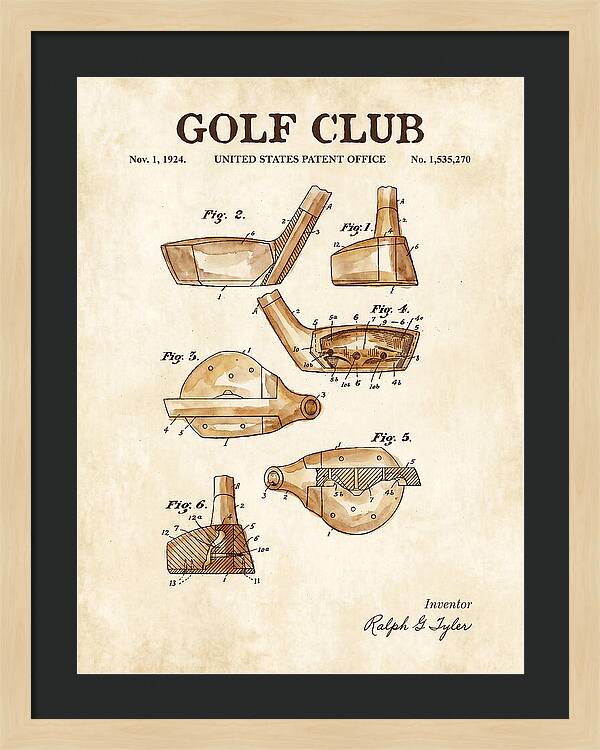Golf Club Watercolor Patent Us1535270a