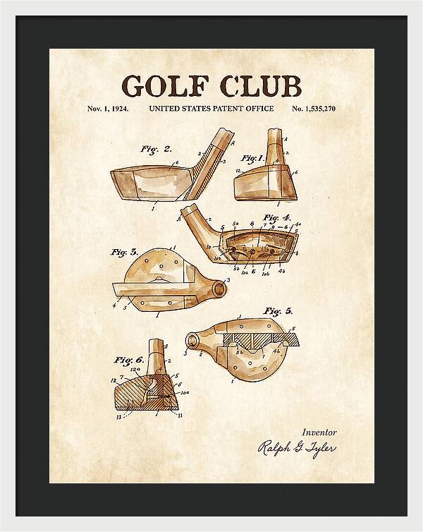 Golf Club Watercolor Patent Us1535270a