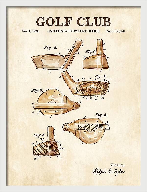 Golf Club Watercolor Patent Us1535270a