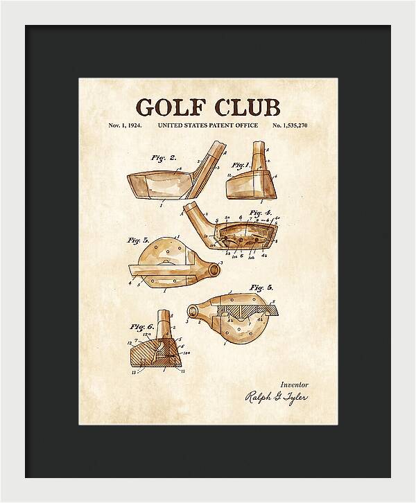 Golf Club Watercolor Patent Us1535270a