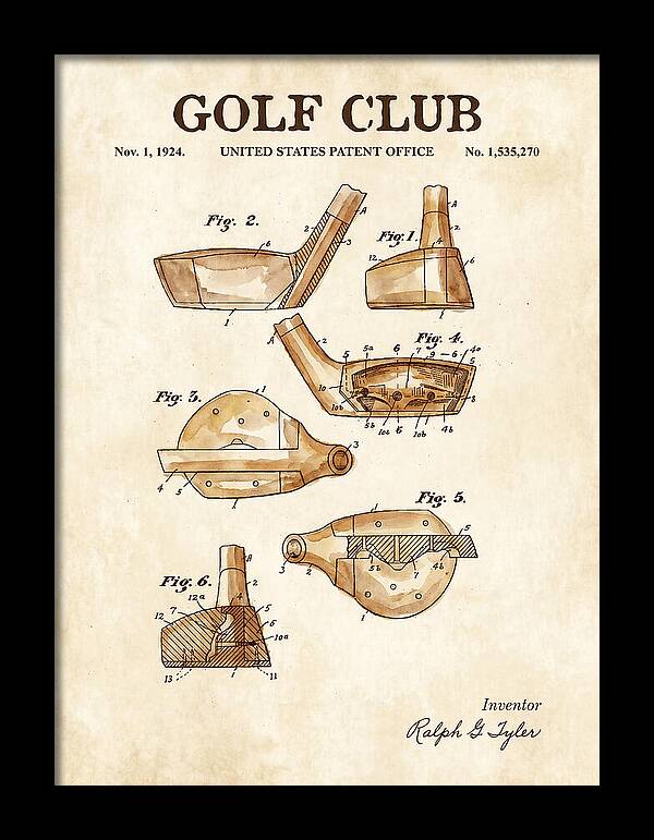 Golf Club Watercolor Patent Us1535270a