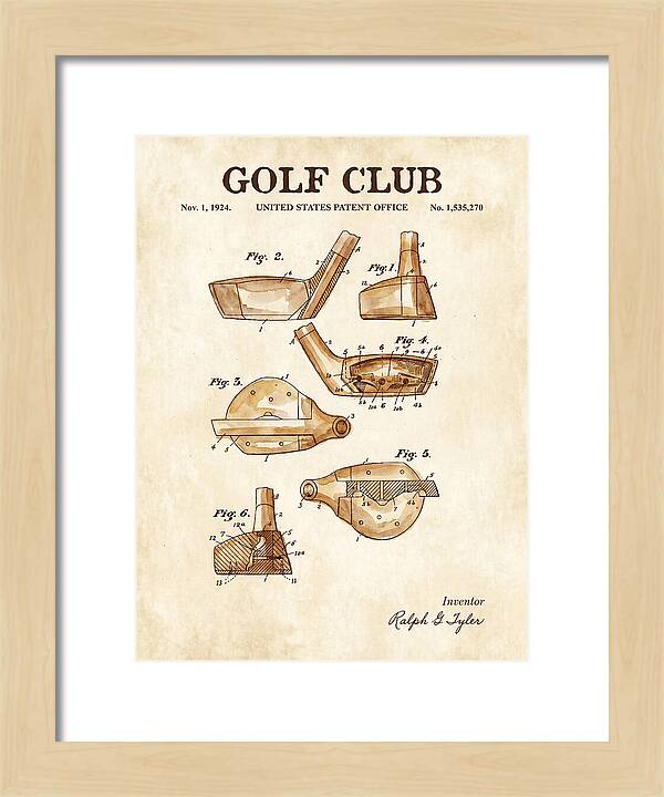 Golf Club Watercolor Patent Us1535270a