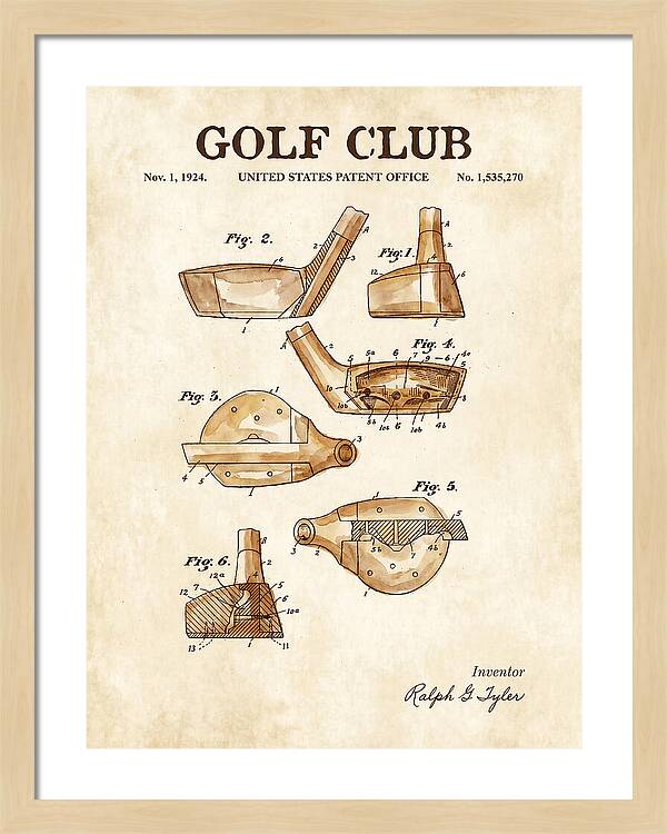 Golf Club Watercolor Patent Us1535270a