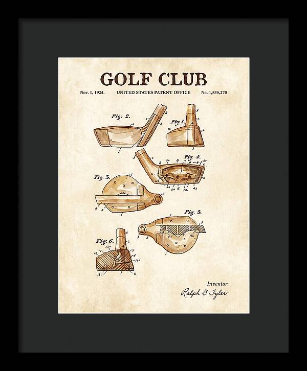 Golf Club Watercolor Patent Us1535270a