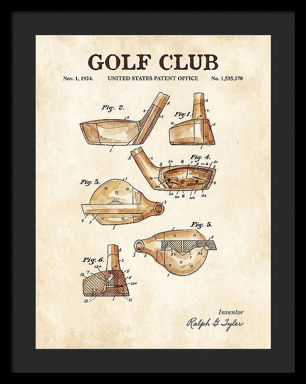 Golf Club Watercolor Patent Us1535270a