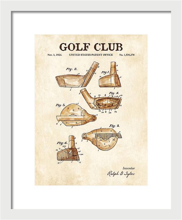 Golf Club Watercolor Patent Us1535270a