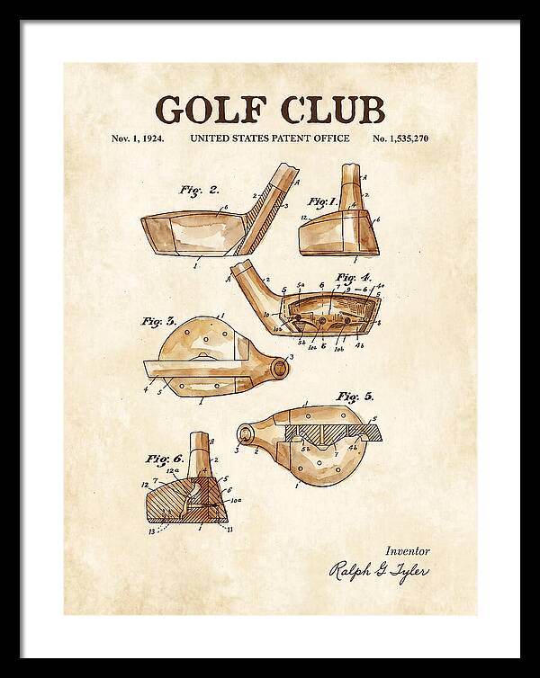 Golf Club Watercolor Patent Us1535270a
