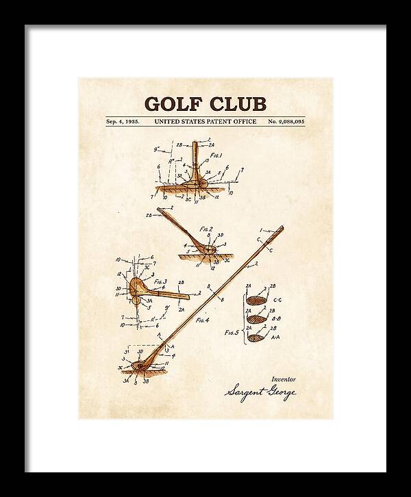 Golf Club Watercolor Patent Us2088095a