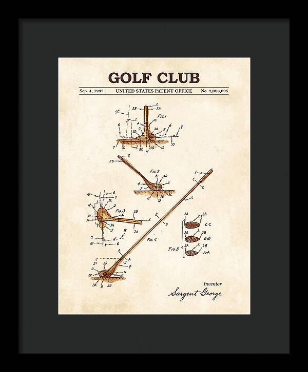Golf Club Watercolor Patent Us2088095a