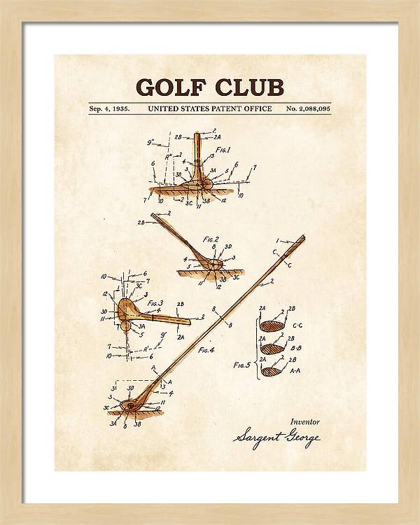 Golf Club Watercolor Patent Us2088095a