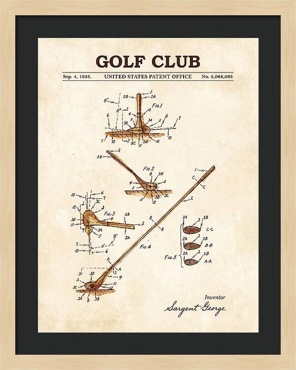 Golf Club Watercolor Patent Us2088095a