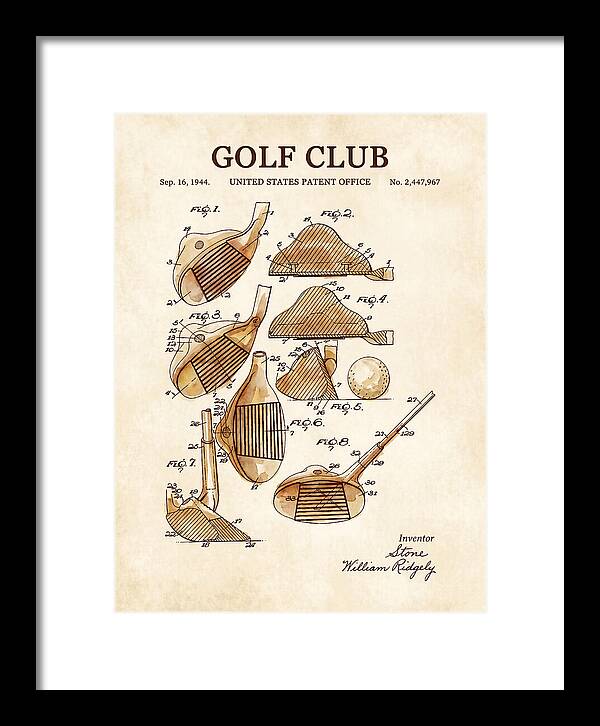 Golf Club Watercolor Patent Us2447967a